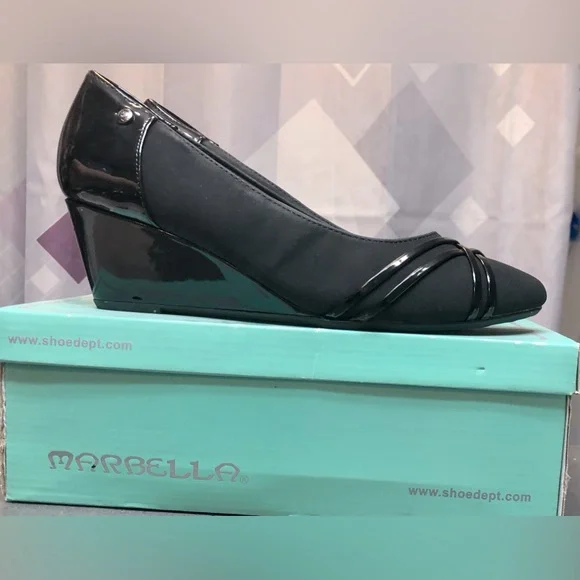Marbella Julia oat wedges, black, 8.5 W - Picture 2 of 9